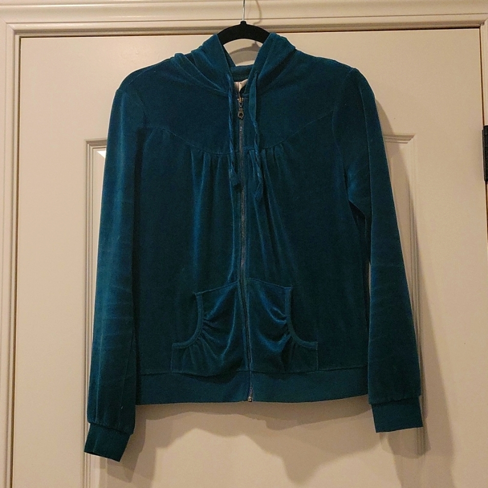 Adorable Womens M Velvet Zip Up Sweater
